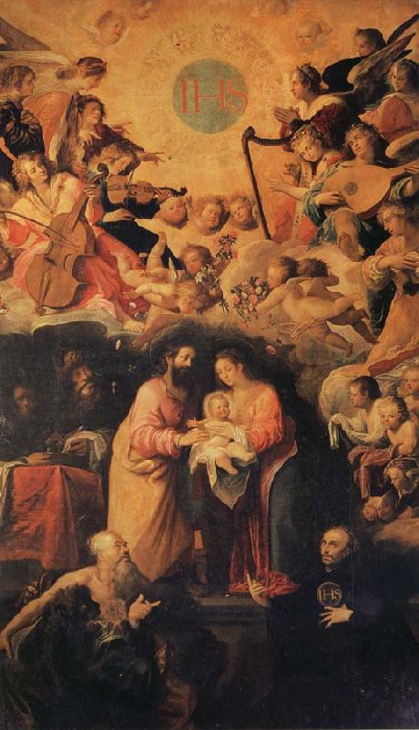 ROELAS, Juan de las Adoration of the Name of Fesus France oil painting art